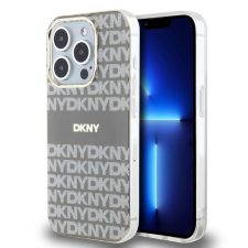 DKNY PU Leather Repeat Pattern Tonal Stripe iPhone 13 Pro Max tok, bézs tok és táska