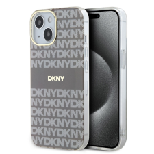DKNY PU Leather Repeat Pattern Tonal Stripe iPhone 13 tok, bézs tok és táska