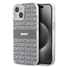 DKNY PU Leather Repeat Pattern Tonal Stripe iPhone 13 tok, bézs tok és táska