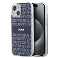 DKNY PU Leather Repeat Pattern Tonal Stripe iPhone 14 Pro tok, kék tok és táska