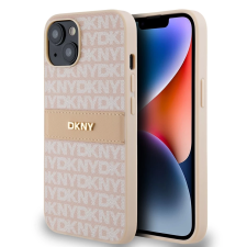 DKNY PU Leather Repeat Pattern Tonal Stripe tok iPhone 14 készülékhez rózsaszín (900808) tok és táska