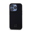 DKNY PU Leather Stack Logo Apple iPhone 15 Pro Magsafe tok, fekete