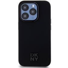 DKNY PU Leather Stack Logo iPhone 14 Pro Magsafe fekete tok tok és táska