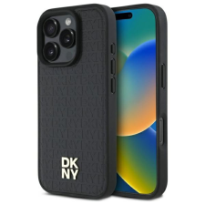  DKNY Repeat Pattern Stack logó MagSafe iPhone 16 Pro Max tok - fekete tok és táska