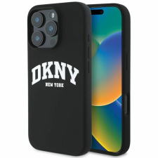 DKNY szilikon fehér nyomott logóval MagSafe iPhone 16 Pro tok - fekete tok és táska