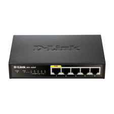 DLINK D-LINK Switch 5x100Mbps (4xPOE) Fémházas Asztali, DES-1005P (DES-1005P/E) hub és switch