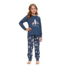 DN Nightwear Best firends gyerekpizsama, erdei állatos, kék 146/152 gyerek hálóing, pizsama