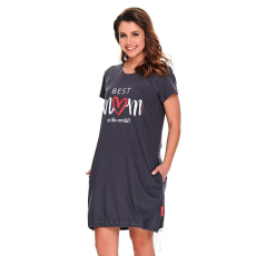 DN Nightwear Best mom 2 szoptatós hálóing, grafitszürke S