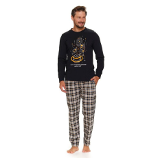 DN Nightwear Cosmo férfi pizsama, fekete, űrhajóssal XXL
