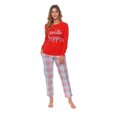 DN Nightwear Flow női pizsama, piros, smile S hálóing, pizsama