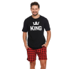 DN Nightwear King rövid férfi pizsama, fekete XXL