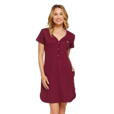 DN Nightwear Sangria hálóing, borvörös, koronás XL