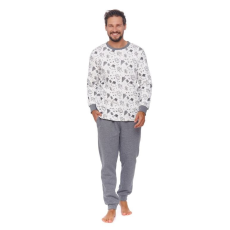 DN Nightwear Snowman karácsonyi férfi pizsama, fehér, meleg M