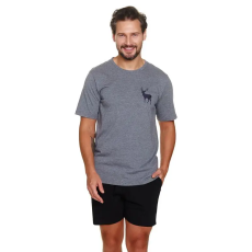 DN Nightwear Szarvas rövid férfi pizsama, szürke S