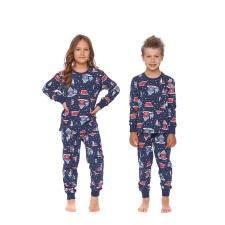DN Nightwear Winter time gyerekpizsama, sötétkék, karácsonyi 146/152 gyerek hálóing, pizsama