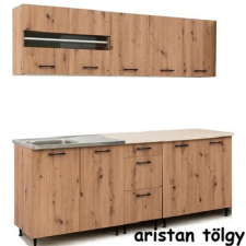 Dobos-Bútor Kft. Anikó konyhabútor aristan tölgy 2 mély medencés mosógatótálcával bútor