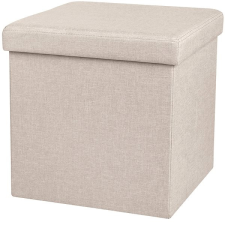 DOCHTMANN Összecsukható zsámoly, textil, bézs 38 × 38 × 38 cm bútor