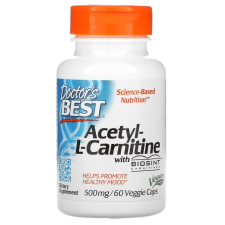 Doctor's Best Acetyl-L-Carnitine, acetil-L-karnitin, Biosint Carnitines-al, 500 mg, 60 db, Doctor's Best vitamin és táplálékkiegészítő