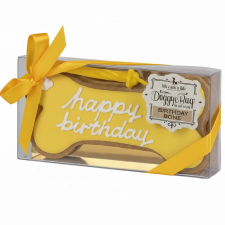  DoggyeBag kézműves születésnapi kutyakeksz, sárga jutalomfalat kutyáknak