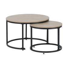  Dohányzóasztal, 2 db-os szett, sonoma tölgy/fekete, TARNI bútor