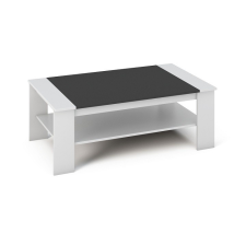 Dohányzóasztal, DTD laminált, ABS él, fehér/fekete, BAKER bútor
