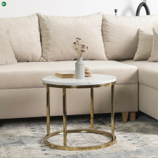  Dohányzóasztal Fehér márvány/Aranya Színben. CLIFF bútor