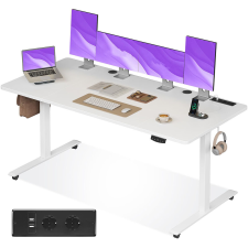  Dollcini elektromosan állítható íróasztal – USB portokkal és ergonomikus kialakítással,Fehér íróasztal
