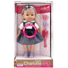 Dolls World Magyarul beszélő Charlotte, farmer szoknyában baba