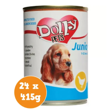 Dolly Junior konzerv csirke 24x415g kutyaeledel
