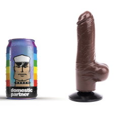 Domestic Partner FUNKER DP87BR – élethű dildó, 13 cm, barna műpénisz, dildó