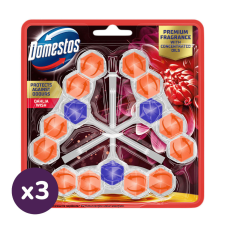 DOMESTOS Aroma Lux WC frissítő blokk, Dahlia Wish, koncentrált illóolajokkal (3x3x50 g) tisztító- és takarítószer, higiénia