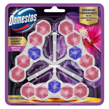 DOMESTOS Aroma Lux WC frissítő blokk Hibiscus Charm koncentrált illóolajokkal (3x50g) tisztító- és takarítószer, higiénia