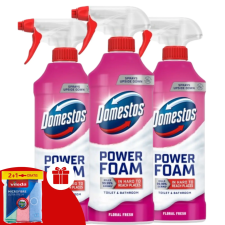 DOMESTOS Power Hab spray Floral Fresh 3x435ml + Ajándék Vileda Törlőkendő tisztító- és takarítószer, higiénia