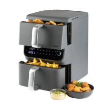 DOMO XXL levegős dupla sütő, DOMO, 10 liter, 2500 W, szürke fritőz