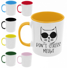 Don&#039;t Stress Meowt - Színes Bögre bögrék, csészék