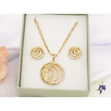  Donáta gold filled szett,nyaklánc,fülbevaló-18K ékszer szett