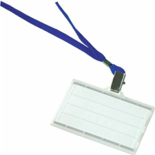 DONAU Azonosítókártya tartó, kék nyakba akasztóval, 85x50 mm, műanyag, DONAU (D8347K) névkitűző
