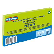 DONAU Öntapadó jegyzettömb DONAU 76x127 mm 100 lap neon zöld post-it