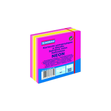 DONAU Öntapadó jegyzettömb DONAU 76x76 mm 400 lap vegyes neon színek rózsaszín post-it