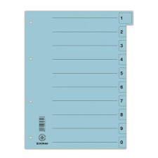  DONAU Regiszter, karton, A4, mikroperforált, DONAU, kék regiszter és tartozékai