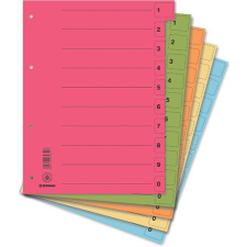  DONAU Regiszter, karton, A4, mikroperforált, DONAU, vegyes színek regiszter és tartozékai