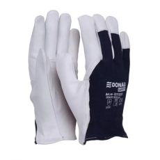 DONAU Safety Védőkesztyű kecskebőr 10/XL méret fehér-tengerészkék