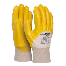 DONAU Szerelőkesztyű, nitril, DONAU  Safety 02 , 9/L méret, sárga