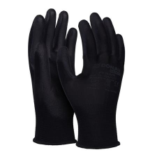 DONAU Szerelőkesztyű, PU, DONAU  Safety , 10/XLméret, fekete védőkesztyű