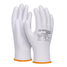 DONAU Szerelőkesztyű, PU, DONAU  Safety , 7/S méret, fehér védőkesztyű