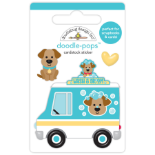 Doodlebug Design Díszítőelem - Doggone Cute - Wash Wagon - Doodle-Pops (1 db) matrica