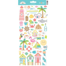 Doodlebug Design Matrica - Seaside Summer - Icons Stickers (1 ív) matrica