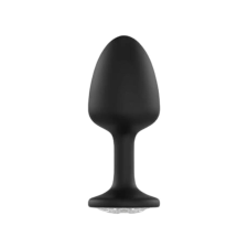 Dorcel Geisha Plug Diamond M - fehér köves anál dildó (fekete) anál