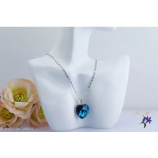  Dorett goldfilled kék szív alakú Swarovski köves medálos nyaklánc-ródium nyaklánc