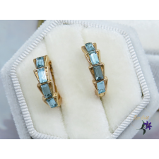  Doroti antiallergén kék kristályköves karika fülbevaló-18K fülbevaló